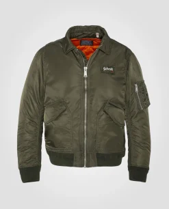 Bomber CWU army kaki en nylon recyclé, coupe ajustée, grande taille - ARMY KAKI