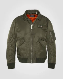 Bomber CWU army kaki en nylon recyclé, coupe ajustée, grande taille - ARMY KAKI
