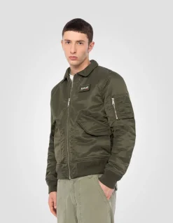 Bomber CWU army kaki en nylon recyclé, coupe ajustée - ARMY KAKI
