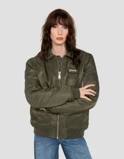 Bomber CWU army kaki en nylon recyclé, coupe ajustée - ARMY KAKI