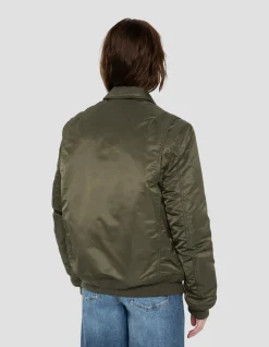 Bomber CWU army kaki en nylon recyclé, coupe ajustée - ARMY KAKI