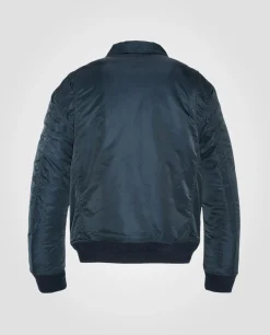 Bomber CWU bleu marine en nylon recyclé, coupe ajustée, grande taille - MARINE