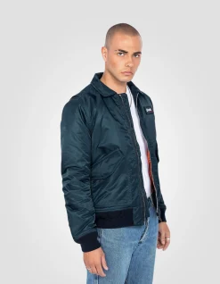 Bomber CWU bleu marine en nylon recyclé, coupe ajustée - MARINE