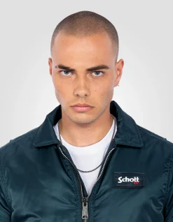 Bomber CWU bleu marine en nylon recyclé, coupe ajustée - MARINE