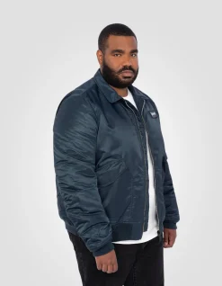 Bomber CWU bleu marine en nylon recyclé, coupe ajustée, grande taille - MARINE