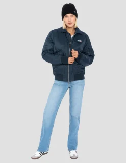 Bomber CWU bleu marine en nylon recyclé, coupe ajustée - MARINE