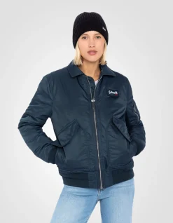 Bomber CWU bleu marine en nylon recyclé, coupe ajustée - MARINE