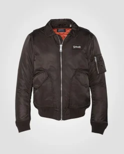 Bomber CWU marron foncé en nylon recyclé, coupe ajustée - MARRON FONCÉ