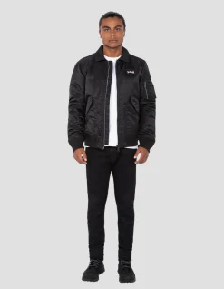 Bomber CWU noir en nylon recyclé, coupe ajustée - NOIR