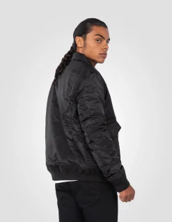 Bomber CWU noir en nylon recyclé, coupe ajustée - NOIR