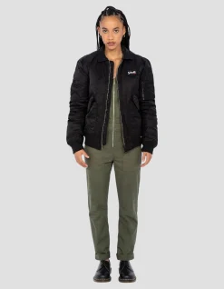Bomber CWU noir en nylon recyclé, coupe ajustée - NOIR