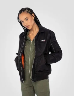Bomber CWU noir en nylon recyclé, coupe ajustée - NOIR