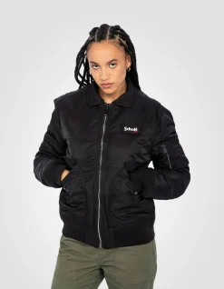 Bomber CWU noir en nylon recyclé, coupe ajustée - NOIR