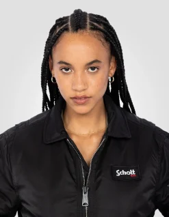 Bomber CWU noir en nylon recyclé, coupe ajustée - NOIR