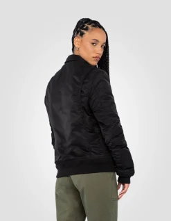 Bomber CWU noir en nylon recyclé, coupe ajustée - NOIR