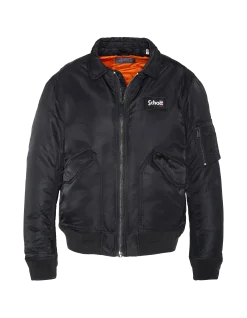 Bomber CWU noir en nylon recyclé, coupe ajustée, grande taille - NOIR