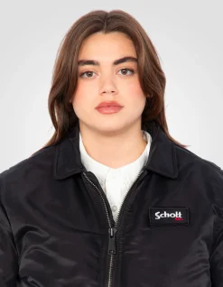 Bomber CWU noir en nylon recyclé, coupe ajustée, grande taille - NOIR