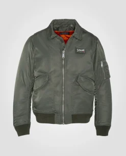 Bomber CWU sage kaki en nylon recyclé, coupe ajustée, grande taille - SAGE KAKI
