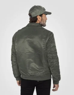 Bomber CWU sage kaki en nylon recyclé, coupe ajustée - SAGE KAKI