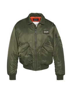 Bomber CWU 90's army kaki en nylon recyclé, coupe oversize - ARMY KAKI
