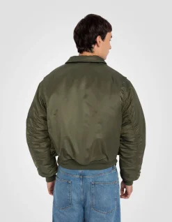 Bomber CWU 90's army kaki en nylon recyclé, coupe oversize - ARMY KAKI