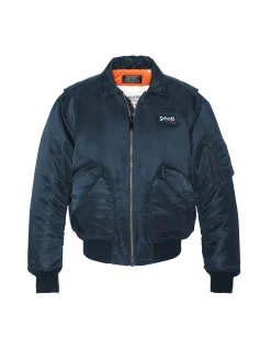Bomber CWU 90's bleu marine en nylon recyclé, coupe oversize - MARINE