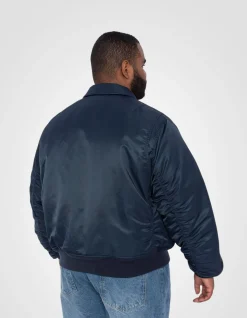 Bomber CWU 90's bleu marine en nylon recyclé, coupe oversize, grande taille - MARINE