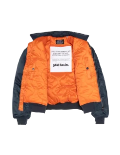 Bomber CWU 90's bleu marine en nylon recyclé, coupe oversize, grande taille - MARINE