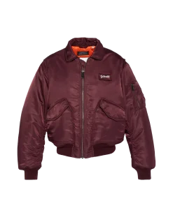 Bomber CWU 90's bordeaux foncé en nylon recyclé, coupe oversize, grande taille - BORDEAUX FONCÉ