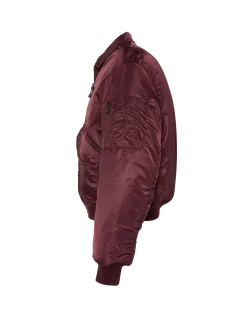 Bomber CWU 90's bordeaux foncé en nylon recyclé, coupe oversize, grande taille - BORDEAUX FONCÉ