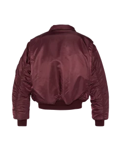 Bomber CWU 90's bordeaux foncé en nylon recyclé, coupe oversize, grande taille - BORDEAUX FONCÉ