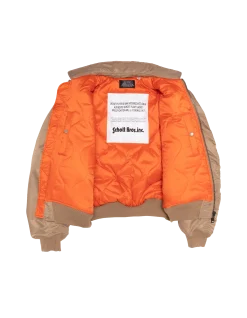 Bomber CWU 90's désert en nylon recyclé, coupe oversize, grande taille - DÉSERT