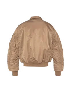 Bomber CWU 90's désert en nylon recyclé, coupe oversize, grande taille - DÉSERT