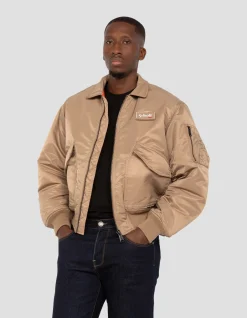 Bomber CWU 90's désert en nylon recyclé, coupe oversize - DÉSERT