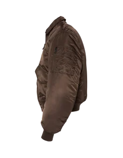 Bomber CWU 90's marron foncé en nylon recyclé, coupe oversize, grande taille - MARRON FONCÉ