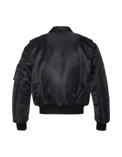 Bomber CWU 90's noir en nylon recyclé, coupe oversize, grande taille - NOIR