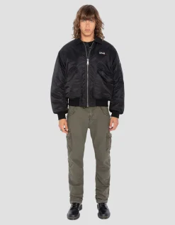 Bomber CWU 90's noir en nylon recyclé, coupe oversize - NOIR