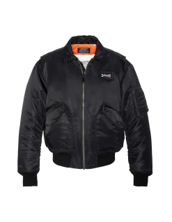 Bomber CWU 90's noir en nylon recyclé, coupe oversize - NOIR