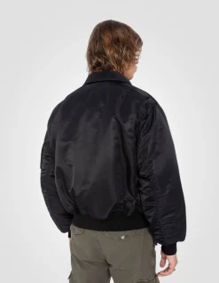 Bomber CWU 90's noir en nylon recyclé, coupe oversize - NOIR