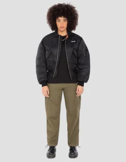 Bomber CWU 90's noir en nylon recyclé, coupe oversize - NOIR