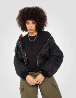 Bomber CWU 90's noir en nylon recyclé, coupe oversize - NOIR