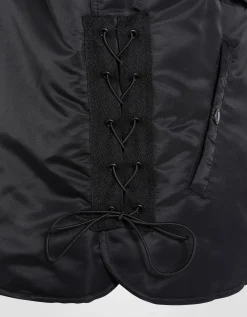 Bomber flyer 90's noir, veste amovible, en nylon recyclé - NOIR