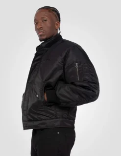 Bomber flyer 90's noir, veste amovible, en nylon recyclé - NOIR