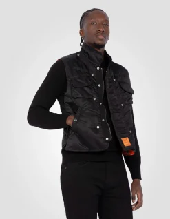 Bomber flyer 90's noir, veste amovible, en nylon recyclé - NOIR