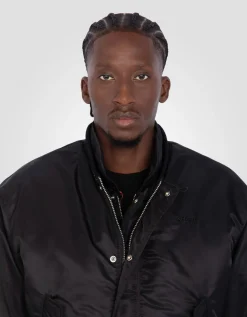 Bomber flyer 90's noir, veste amovible, en nylon recyclé - NOIR