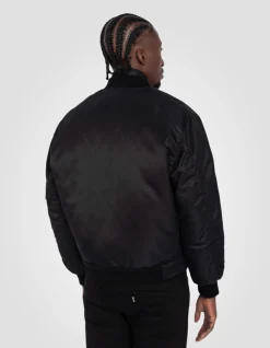 Bomber flyer 90's noir, veste amovible, en nylon recyclé - NOIR