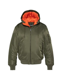 Bomber kaki avec capuche en fausse fourrure - KAKI