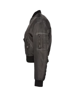 Bomber lavé oversize noir - NOIR