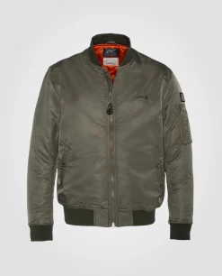 Bomber MA-1 army kaki en nylon recyclé, coupe ajustée - ARMY KAKI