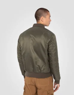 Bomber MA-1 army kaki en nylon recyclé, coupe ajustée - ARMY KAKI